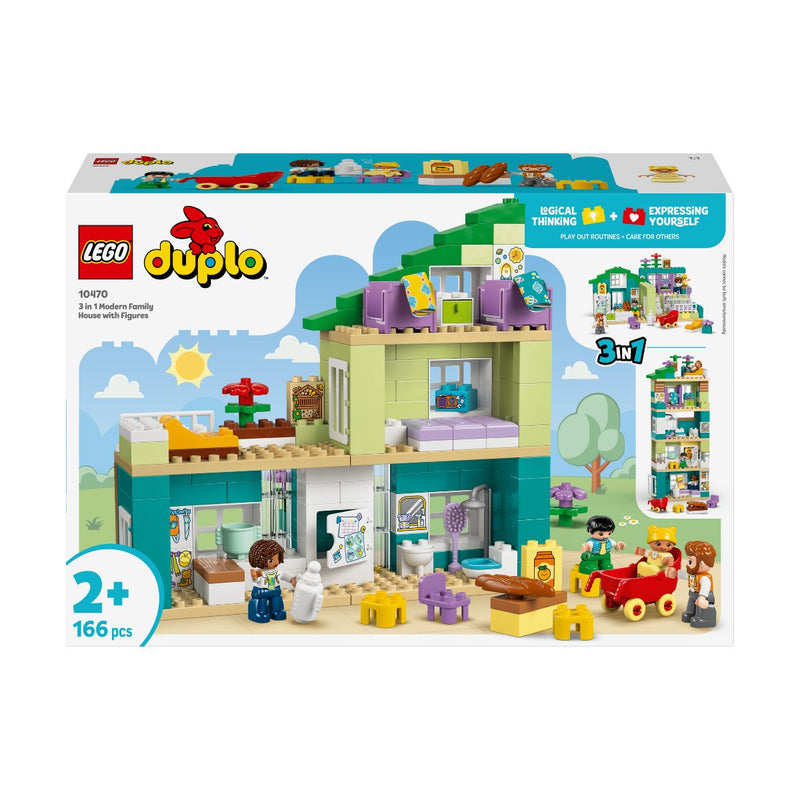 Đồ Chơi Lắp Ráp 3 Trong 1: Ngôi Nhà Hiện Đại Kèm Nhân Vật LEGO DUPLO 10470 (166 chi tiết) - ảnh 2