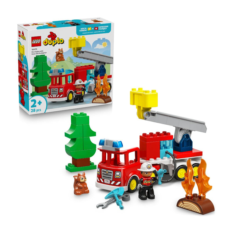 Đồ Chơi Lắp Ráp Xe Cứu Hỏa Kèm Vòi Phun Nước Và Lính Cứu Hỏa LEGO DUPLO 10473 (28 chi tiết)