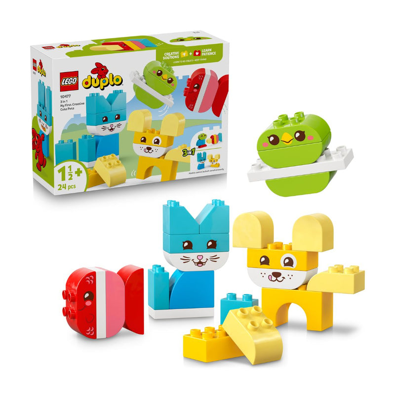 Đồ Chơi Lắp Ráp 3 Trong 1: Thú Cưng Sáng Tạo Đáng Yêu LEGO DUPLO 10477 (24 chi tiết)