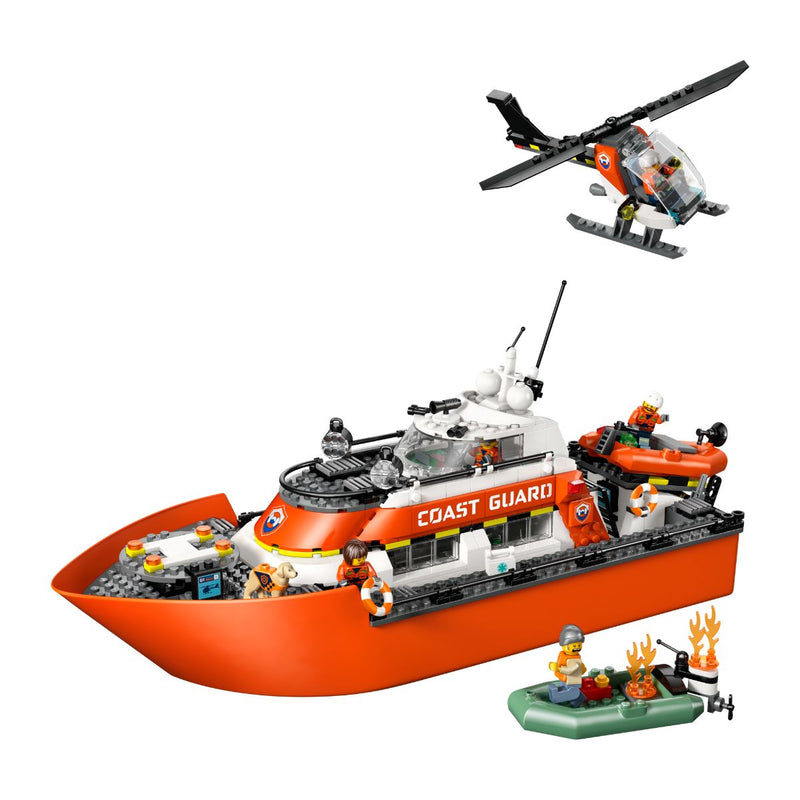 Đồ Chơi Lắp Ráp Tàu Cứu Hộ Và Trực Thăng Bảo Vệ Bờ Biển LEGO CITY 60504 (742 chi tiết) - ảnh 6