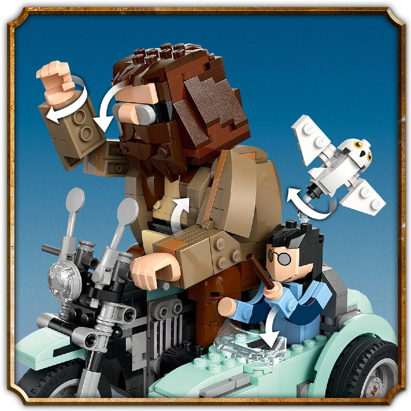 Đồ Chơi Lắp Ráp Mô Tô Bay Cùng Bác Hagrid và Harry LEGO HARRY POTTER 76443 (617 chi tiết) - ảnh 6